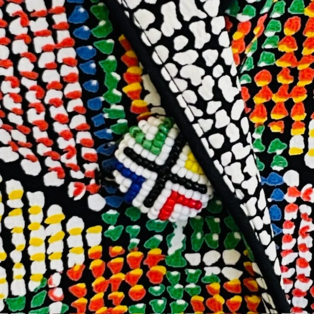 Vintage Platinum By Dorothy Schoelen Abstract Beaded Pant/Jacket Boho Art Medium - Picture 11 of 15